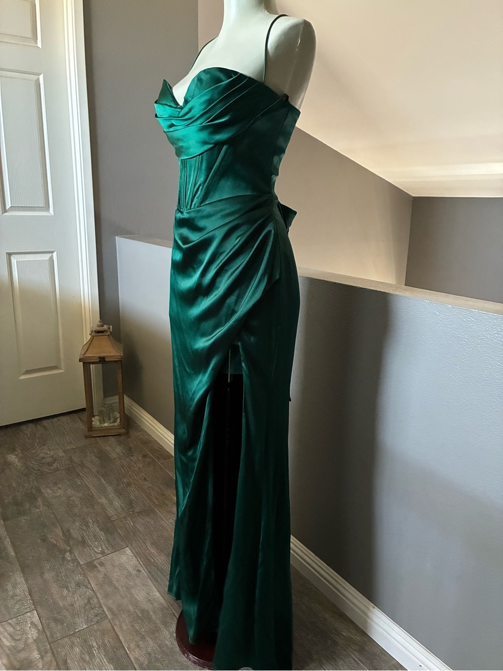 Cinderella Divine Emerald Satin Corset Gown Size 10 - Picture 7 of 11